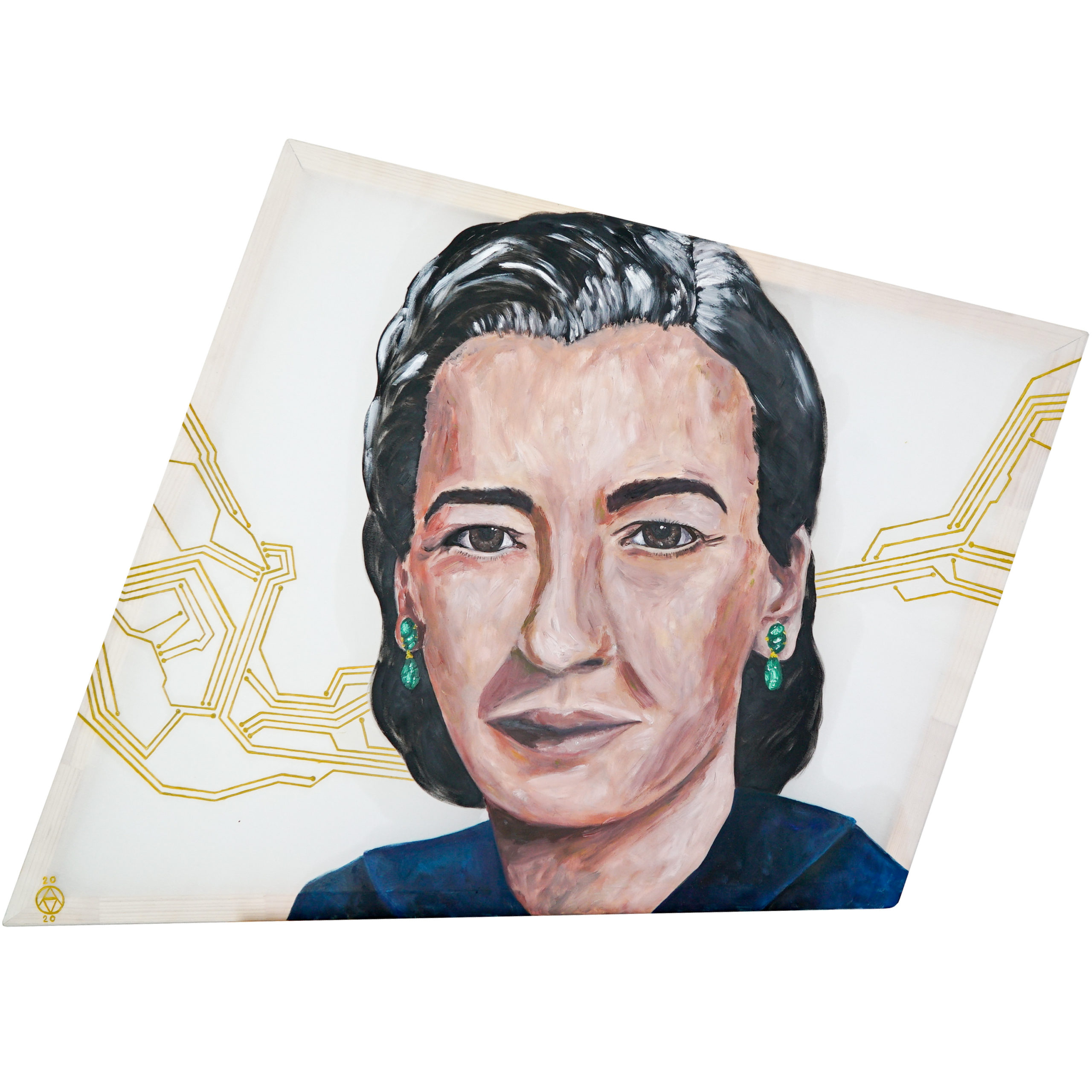 Dr Grace Murray Hopper painting portrait by Anya Vero in oil on silk